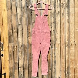 Pink corduroy overalls